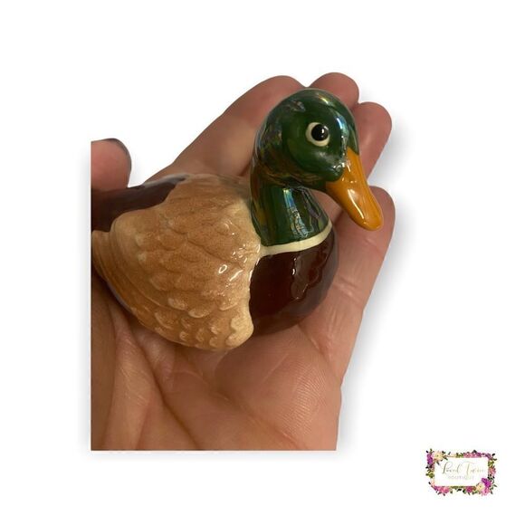 Vintage Miniature Ceramic Porcelain Hand Painted Mallard Duck Figurine - Picture 14 of 14